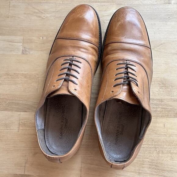 Banana Republic men size 11 M Brown leather lace up oxford dress shoes - Picture 6 of 12
